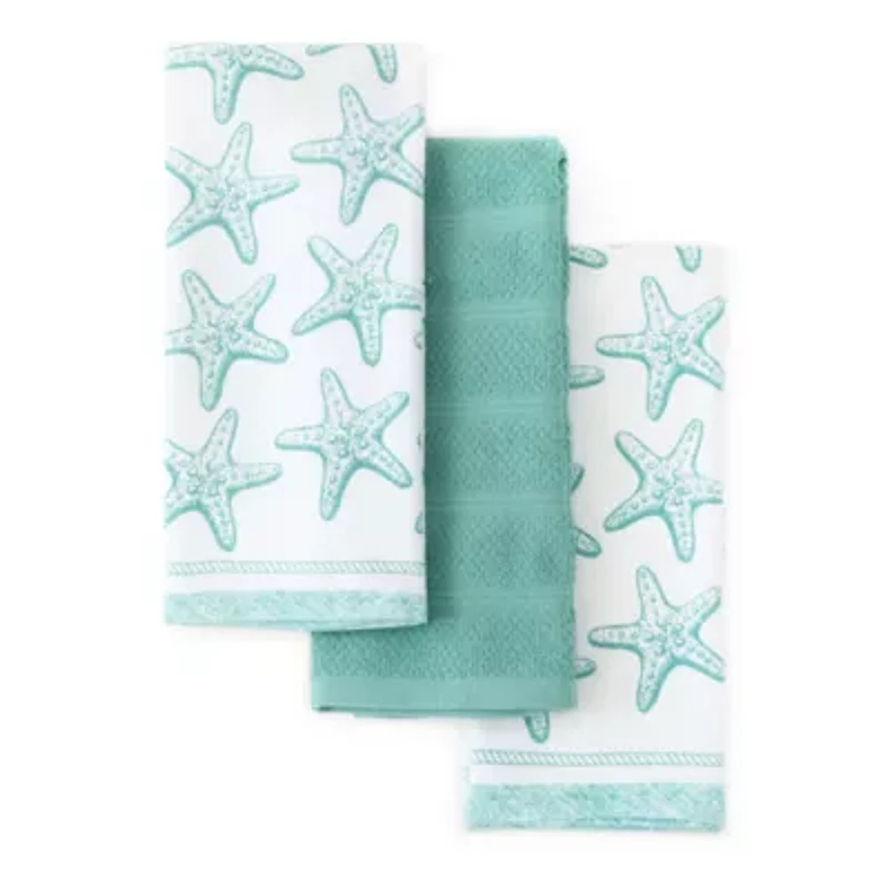 Homewear Coastal Starfish 3-pc. Kitchen Towel Set