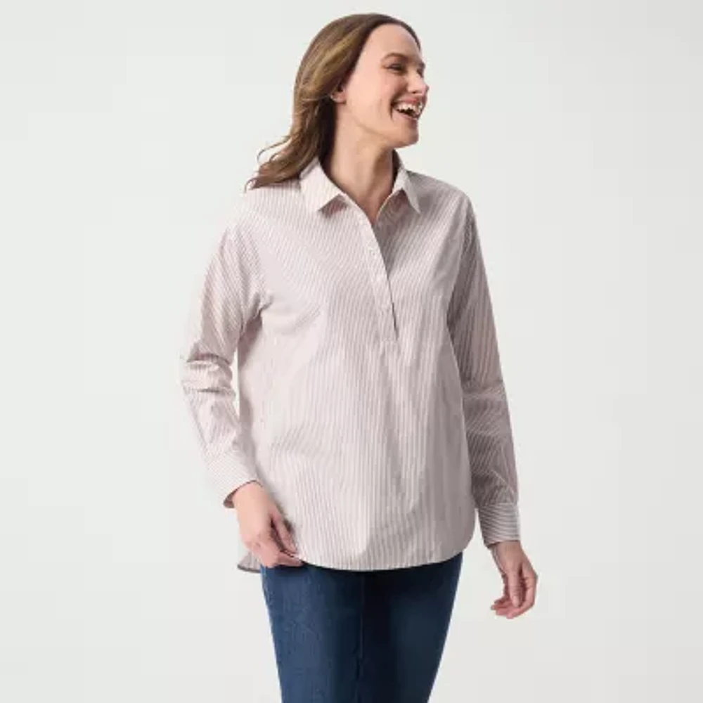 Gloria Vanderbilt Womens Long Sleeve Dress Shirt