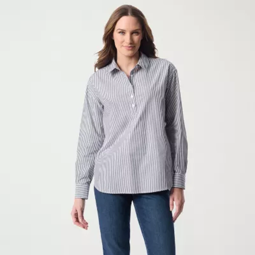 Gloria Vanderbilt Womens Long Sleeve Dress Shirt