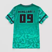 Little & Big Boys V Neck Short Sleeve Minecraft Jersey