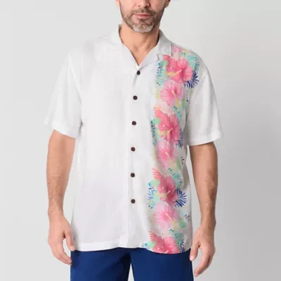 St. John's Bay Dexterity Mens Short Sleeve Easy-on + Easy-off Adaptive Camp Shirt