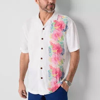 St. John's Bay Dexterity Mens Short Sleeve Easy-on + Easy-off Adaptive Camp Shirt