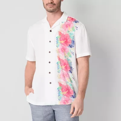 St. John's Bay Mens Short Sleeve Seated Wear Adaptive Camp Shirt