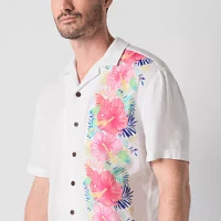 St. John's Bay Mens Short Sleeve Seated Wear Adaptive Camp Shirt