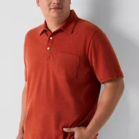 mutual weave Big and Tall Mens Regular Fit Easy-on + Easy-off Short Sleeve Pocket Polo Shirt