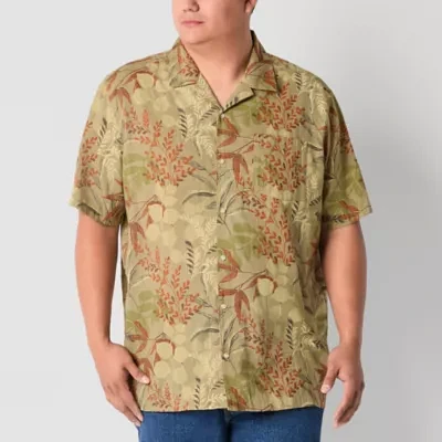 mutual weave Big and Tall Mens Easy-on + Easy-off Adaptive Classic Fit Short Sleeve Button-Down Shirt