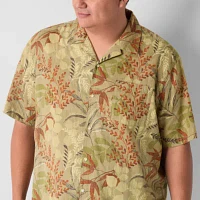 mutual weave Big and Tall Mens Easy-on + Easy-off Adaptive Classic Fit Short Sleeve Button-Down Shirt