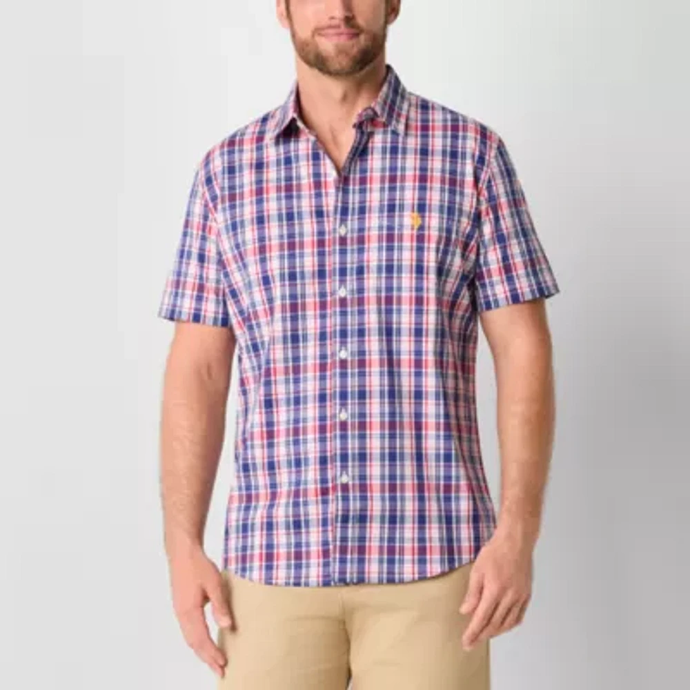 U.S. Polo Assn. Stretch Mens Classic Fit Short Sleeve Button-Down Shirt