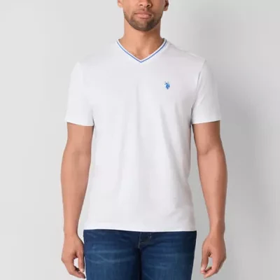 U.S. Polo Assn. Tipped Stretch Mens V Neck Short Sleeve T-Shirt