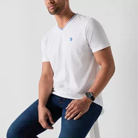 U.S. Polo Assn. Tipped Stretch Mens V Neck Short Sleeve T-Shirt