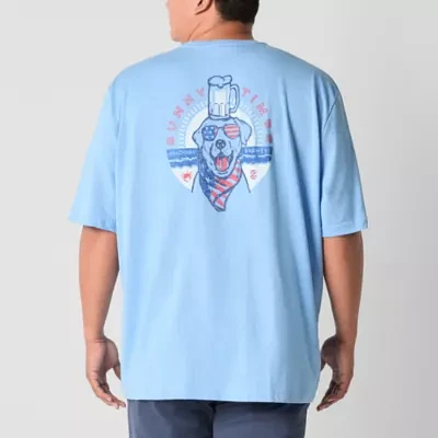 IZOD Big and Tall Saltwater Mens Crew Neck Short Sleeve Classic Fit Graphic T-Shirt