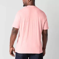 Shaquille O'Neal XLG Ribbed Dropneedle Big and Tall Mens Crew Neck Short Sleeve T-Shirt
