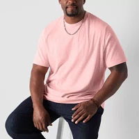 Shaquille O'Neal XLG Ribbed Dropneedle Big and Tall Mens Crew Neck Short Sleeve T-Shirt