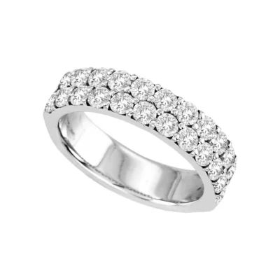 1 1/2 CT.T.W. Natural Diamond Band 14K White Gold