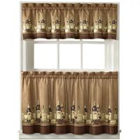 CHF Wines 3-pc. Rod Pocket Kitchen Curtain Window Set