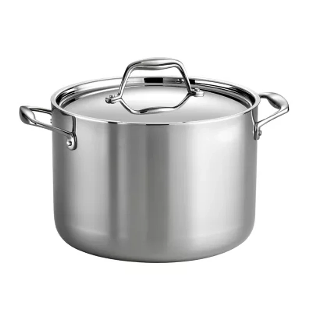 Tramontina Gourmet 8-qt. Tri-Ply Clad 18/10 Stainless Steel Induction-Ready Stock Pot with Lid