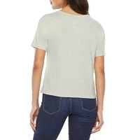 a.n.a Womens Round Neck Short Sleeve Crop T-Shirt