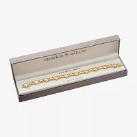 Sparkle Allure Mom Diamond Accent Gold Tone 18K Gold Over Brass Heart 7.25 Inch Tennis Bracelet