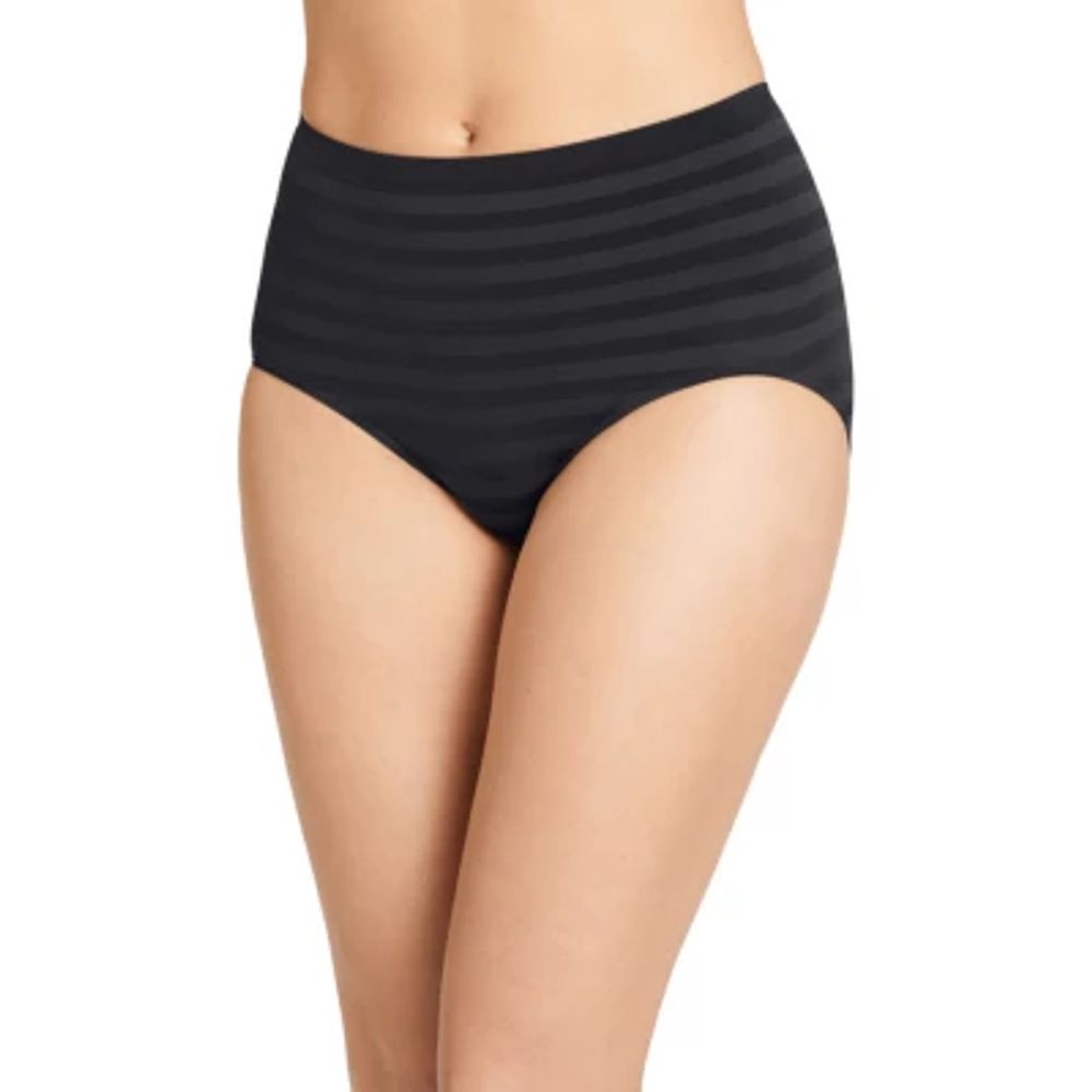 Jockey Women's Underwear Smooth & Shine Seamfree Bikini, Black, 5