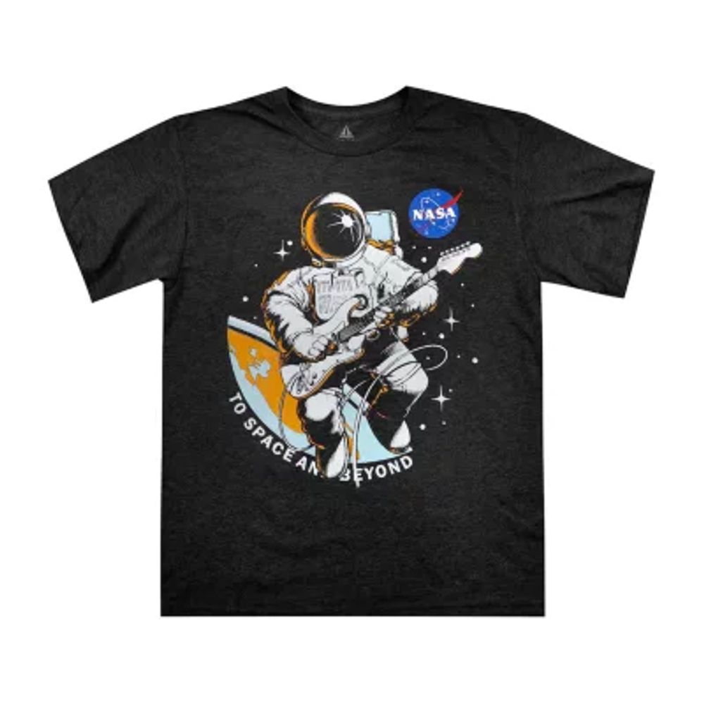 Little & Big Boys Crew Neck Short Sleeve NASA Graphic T-Shirt