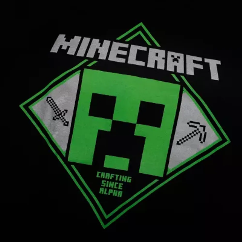 Little & Big Boys Crew Neck Short Sleeve Minecraft Graphic T-Shirt