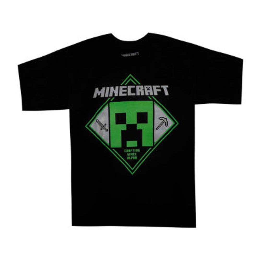 Little & Big Boys Crew Neck Short Sleeve Minecraft Graphic T-Shirt