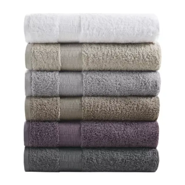 Madison Park Signature Parker Antimicrobial Textured Solid Stripe 600GSM  Cotton Bath Towel 6PC Set - JCPenney