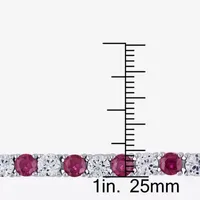 Lab Created Red Ruby Sterling Silver Inch Tennis Bracelet