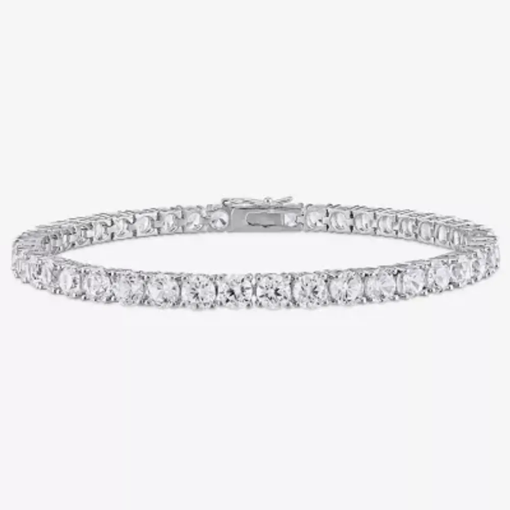 Lab Created White Sapphire Sterling Silver 7.25 Inch Tennis Bracelet