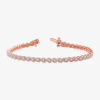 CT. T.W. Natural White Diamond 10K Rose Gold 10K White Gold 7. Inch Tennis Bracelet