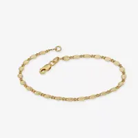 Made in Italy 24K Gold Over Silver Sterling Silver 7.5 Inch Solid Link Link Bracelet