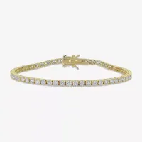 5 CT. T.W. Lab Created White Moissanite 18K Gold Over Silver Tennis Bracelet