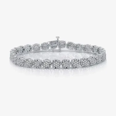 2 CT.T.W. Natural Diamond Sterling SIlver Tennis Bracelet