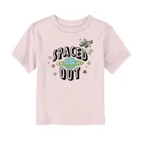 Disney Collection Toddler Girls Buzz Lightyear Crew Neck Short Sleeve Toy Story Graphic T-Shirt