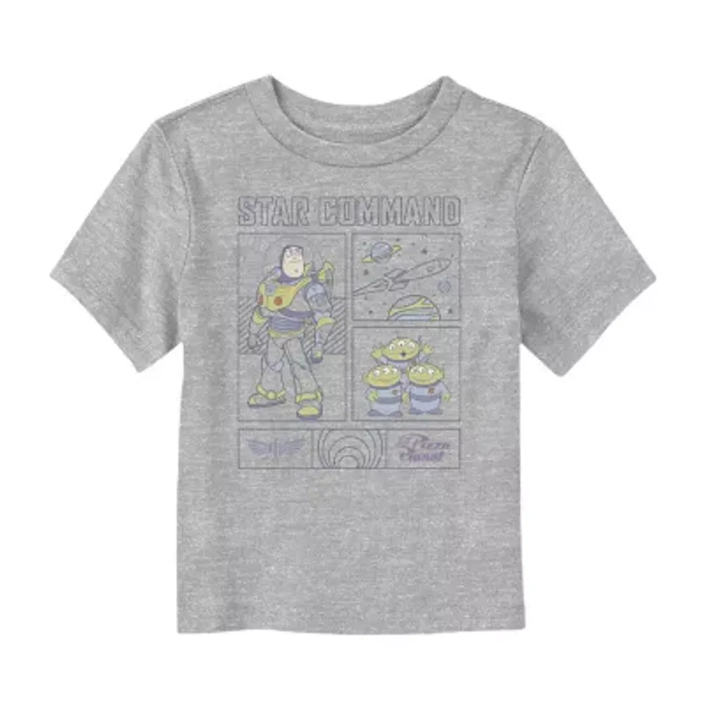 Disney Collection Toddler Boys Buzz Lightyear Crew Neck Short Sleeve Toy Story Graphic T-Shirt