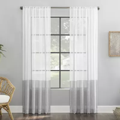 Clean Window Ceni Light-Filtering Rod Pocket Single Curtain Panel