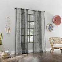 Archaeo Takato Light-Filtering Rod Pocket Single Curtain Panel