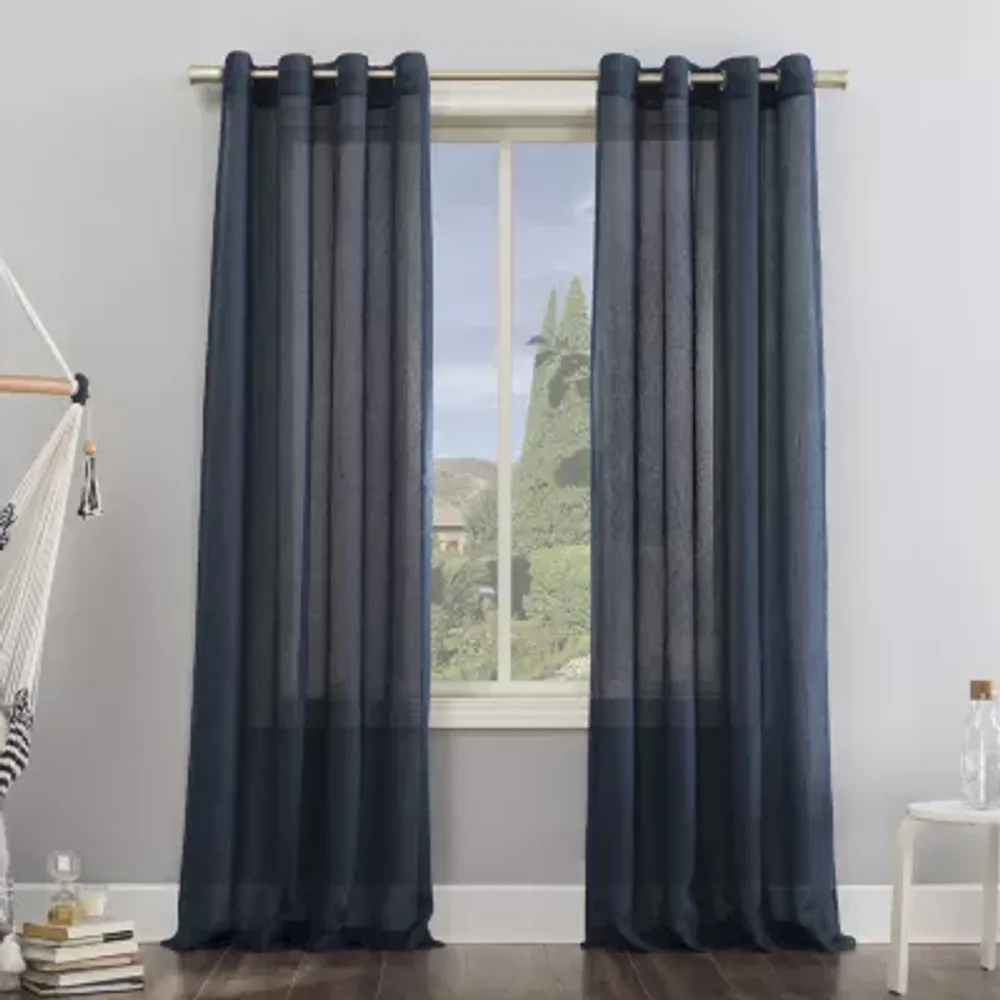 No 918 Erica Grommet Top Sheer Single Curtain Panel