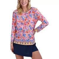 Stella Parker Womens Crew Neck Long Sleeve Blouse