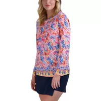 Stella Parker Womens Crew Neck Long Sleeve Blouse