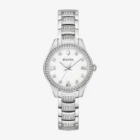 Bulova Unisex Adult Crystal Accent Silver Tone Stainless Steel Bracelet Watch 96l311