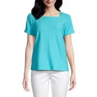 Liz Claiborne Womens Plus Crew Neck Short Sleeve T-Shirt