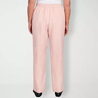 Alfred Dunner Womens Mid Rise Comfort Waistband Straight Flat Front Pant