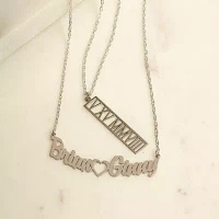 Personalized Sterling Silver Couples Name Necklace