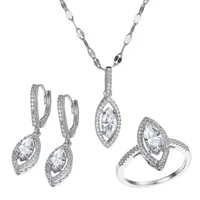 DiamonArt® Lab Created White Cubic Zirconia Sterling Silver 3-pc. Jewelry Set