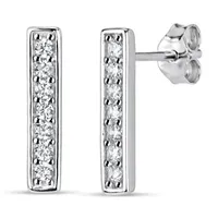 DiamonArt® White Cubic Zirconia Sterling Silver 13mm Stud Earrings