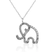 DiamonArt® Womens Lab Created White Cubic Zirconia Sterling Silver Pendant Necklace