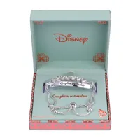 Disney Classics Crystal Pure Silver Over Brass 8 1/4 Inch Box Mickey Mouse Bolo Bracelet
