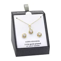 Sparkle Allure 2-pc. Cubic Zirconia 14K Gold Over Brass Knot Jewelry Set