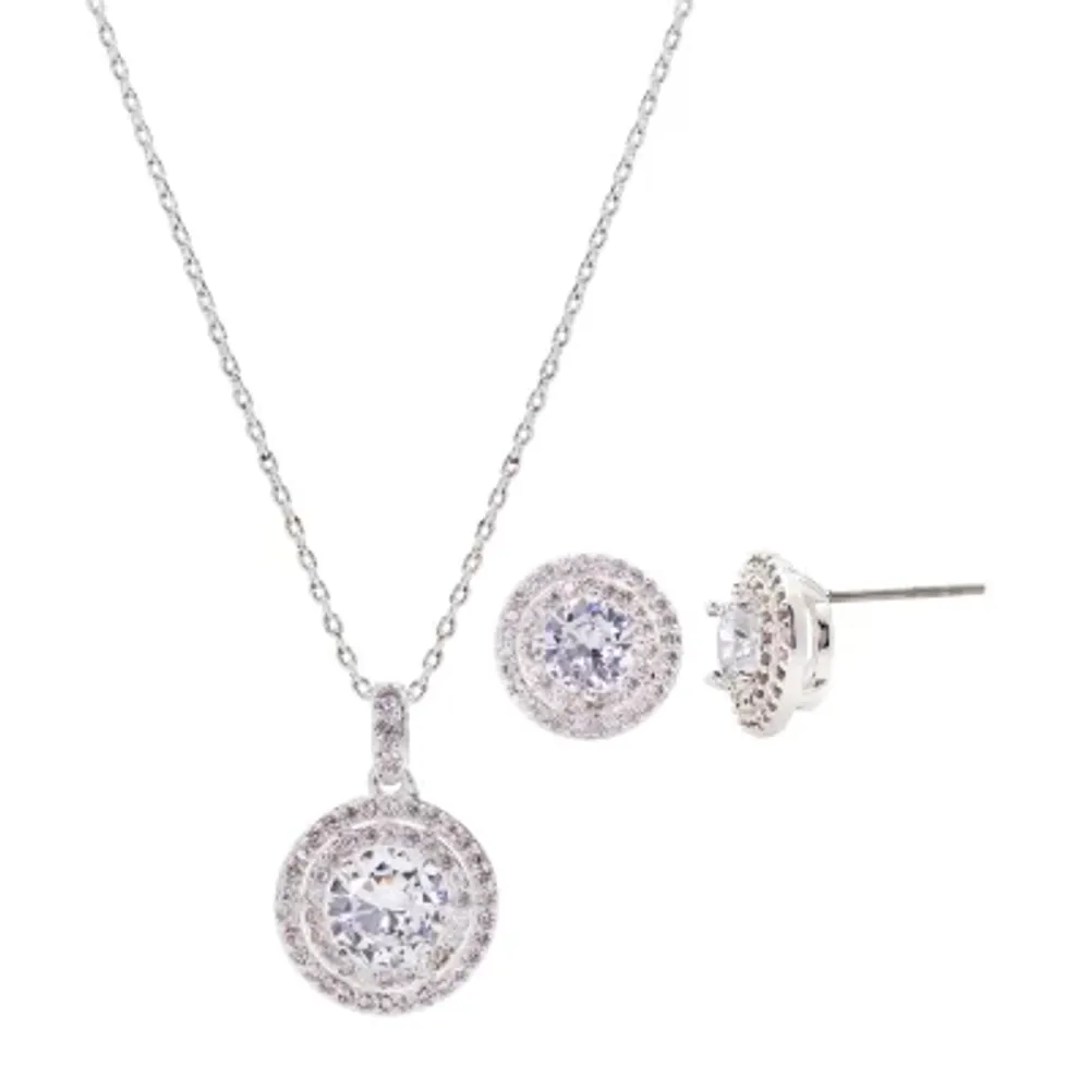 Sparkle Allure 2-pc. Cubic Zirconia Pure Silver Over Brass Round Jewelry Set